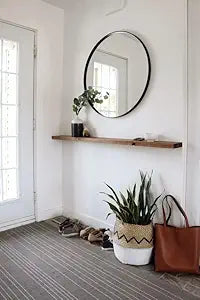 Umark Rustic Wooden Floating Wall Shelf with Ledge, 32 Inch Brown