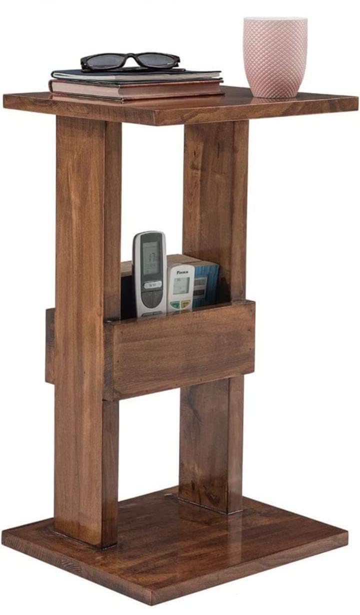 Sheesham Wood Sofa Arm Rest Tray Table Stand - Medium - additional view