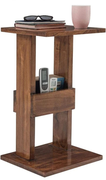 Sheesham Wood Sofa Arm Rest Tray Table Stand - Medium - additional view