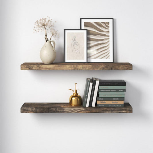 Umark Floating Wall Mounted 17-Inch Thick Handmade Set of Dark Brown