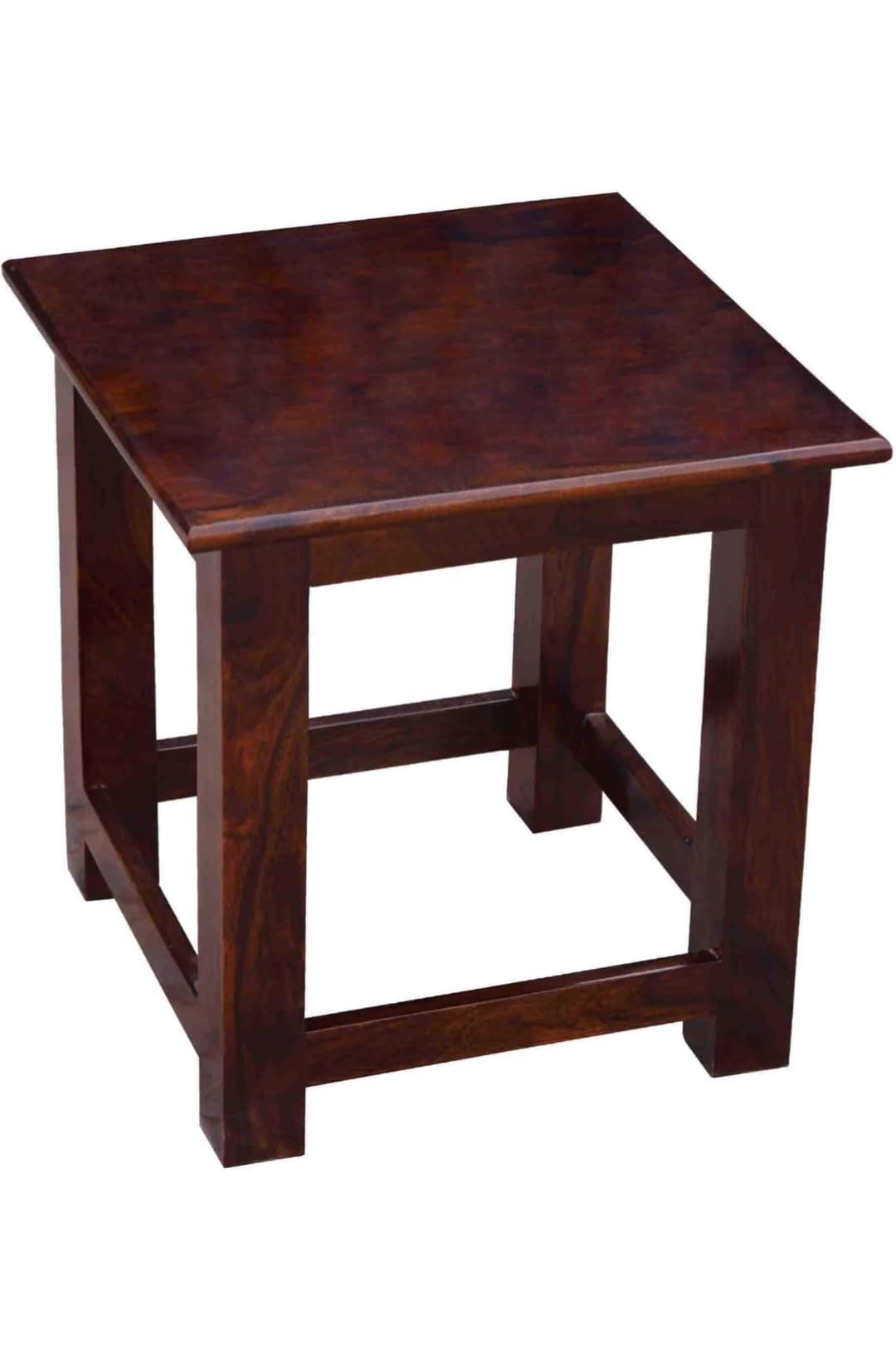 Wooden End Table - Square, Dark Brown - main view