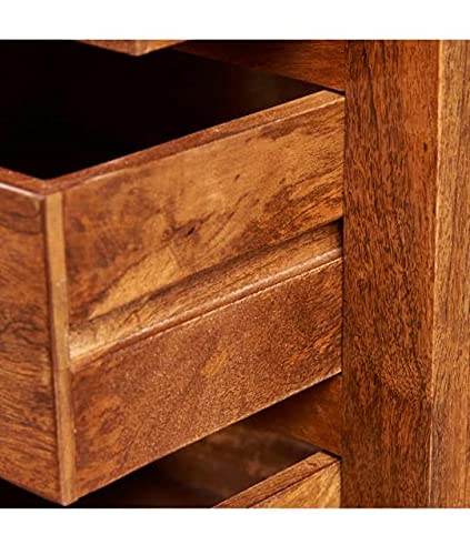Umark Sheesham Wood Chest of Drawers - Honey Finish