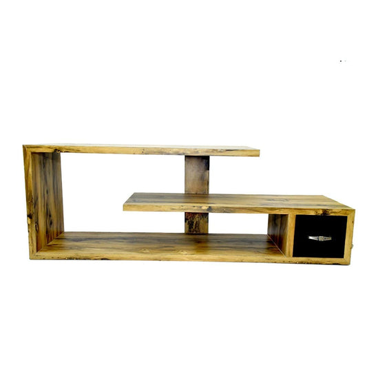 Umark Sheesham Wood TV Unit with Drawer - Natural Finish