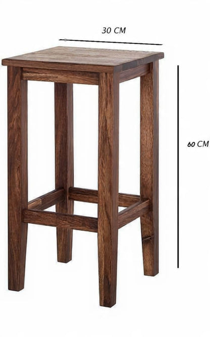 Solid Wooden Bar Stool - Brown - additional view
