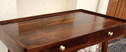 Umark Sheesham Wood Multipurpose Study Table with 2 Storage Drawers