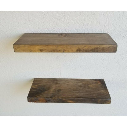 Umark Floating Wall Mounted 17-Inch Thick Handmade Set of Dark Brown