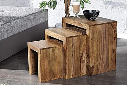 Sheesham Wood Nesting Tables - Set of 3 - additional view