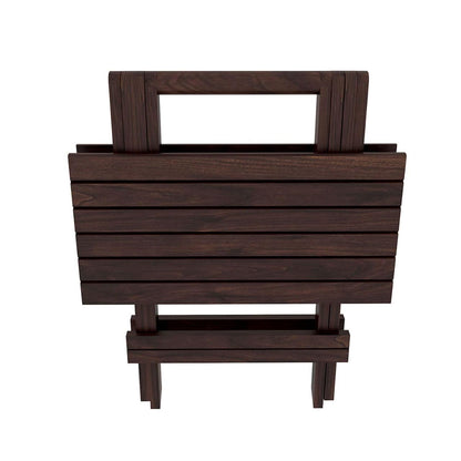 Umark Solid Sheesham Wood Square Folding Coffee Tea Table for Home