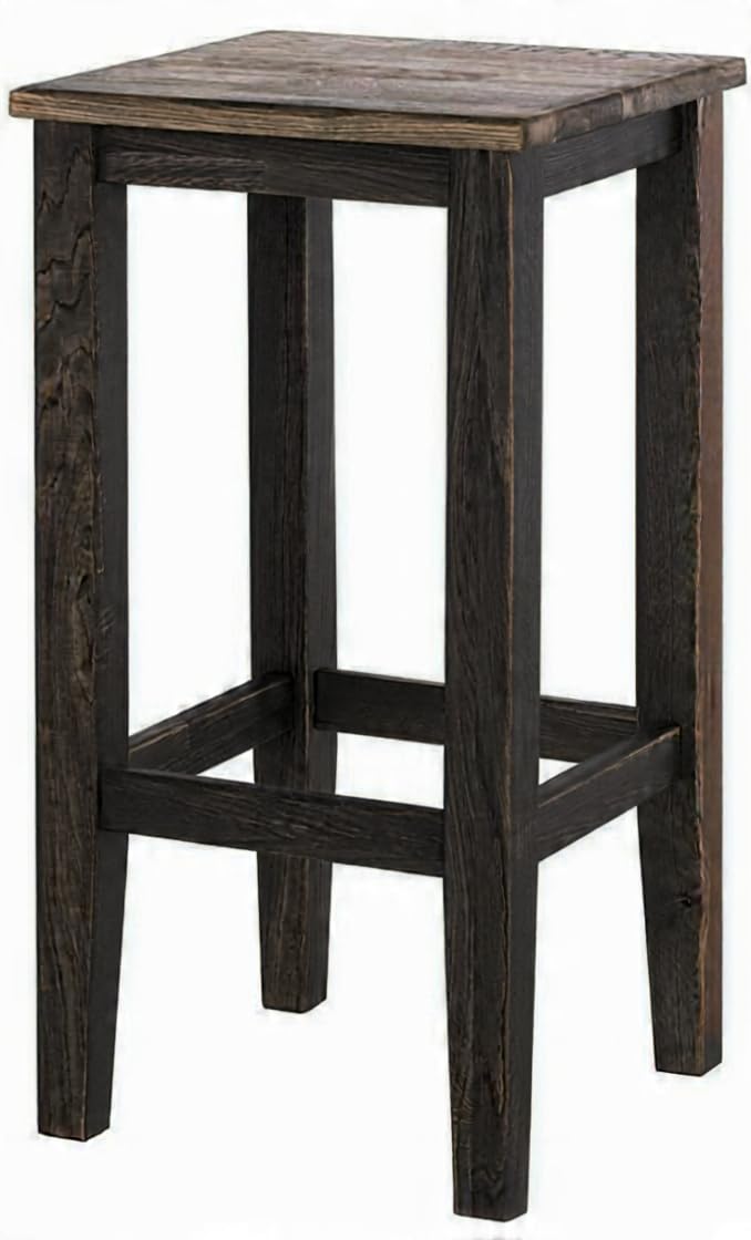 Solid Wooden Bar Stool - Dark Brown - main view