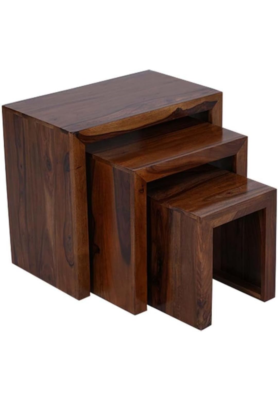 Solid Wood Nesting Tables - Set of 3, Modern - additional view