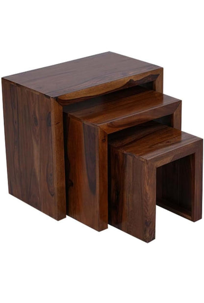 Solid Wood Nesting Tables - Set of 3, Modern - additional view