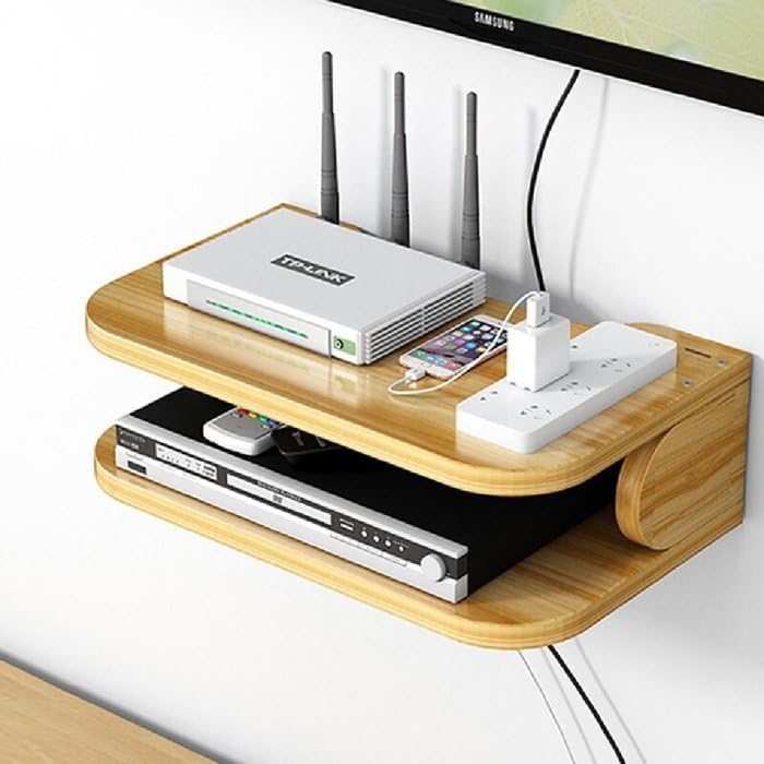 Wooden Floating Settop Box Stand - main view