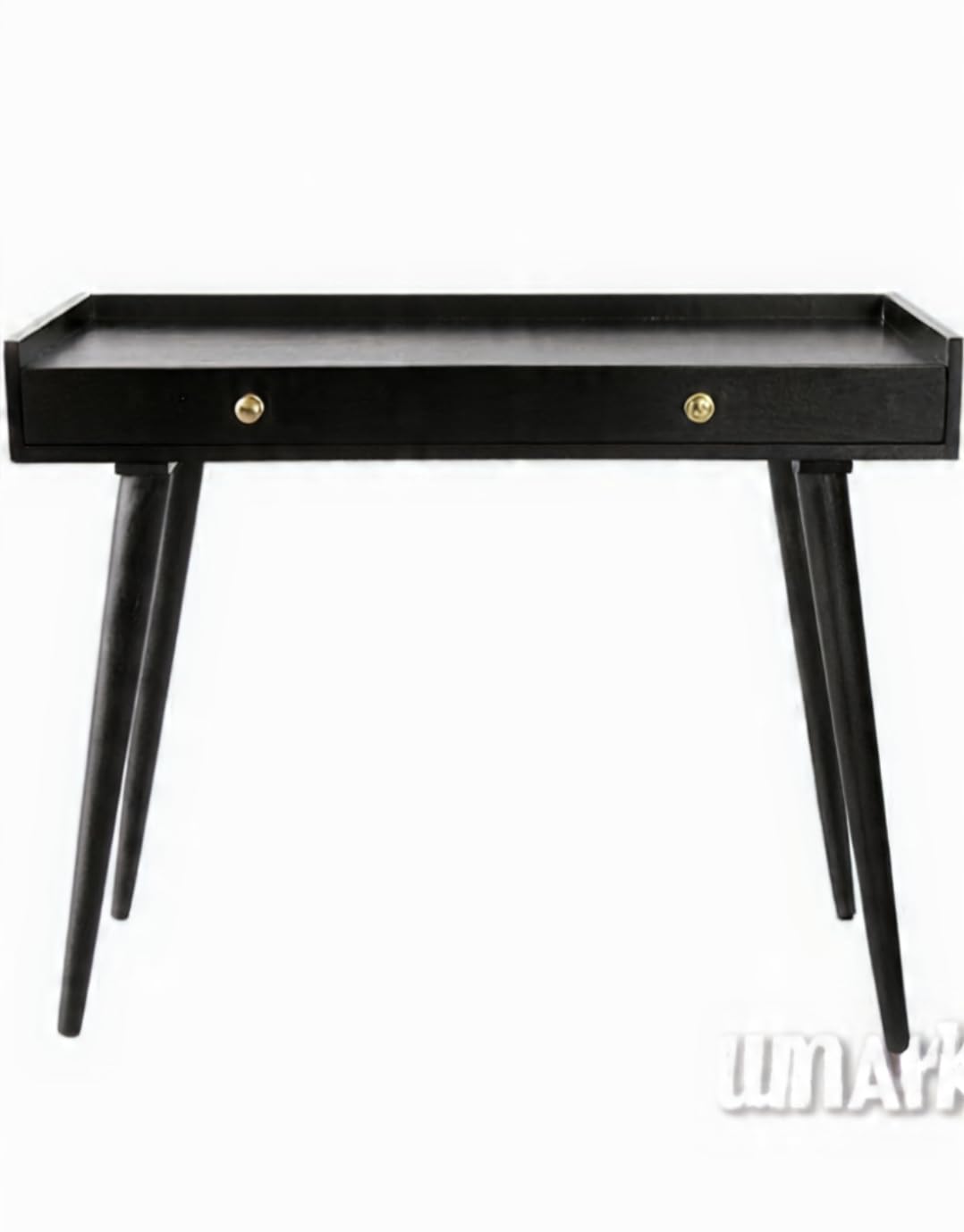 Umark Multipurpose Study Table with 2 Drawers, Black Wood, for Office