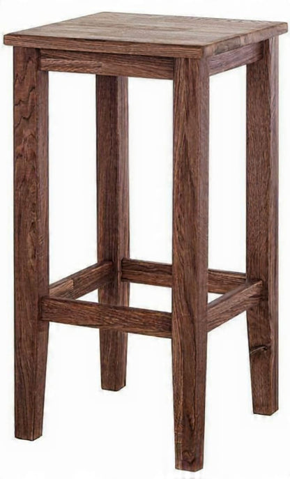 Solid Wooden Bar Stool - Brown - main view