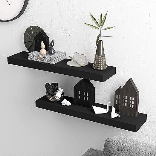 Umark Floating Wall Self Mounted 17-Inch Thick Handmade Set of Dark