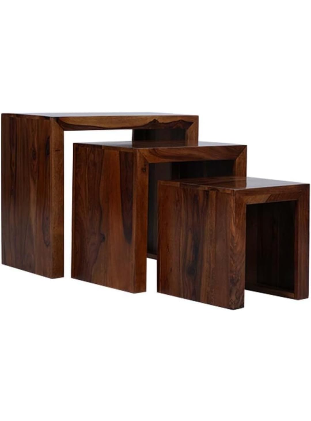 Solid Wood Nesting Tables - Set of 3, Modern - additional view