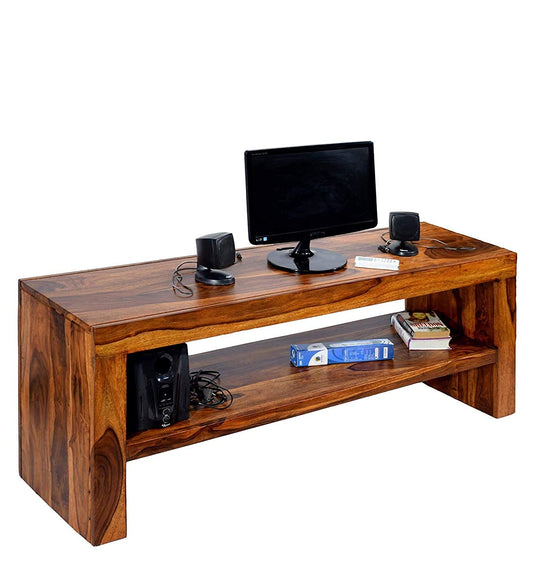 Umark Sheesham Wooden Smart Tv Entertainment Unit | Tv Unit for Living Room with Storage | Natural Finish