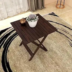 Umark Solid Sheesham Wood Square Folding Coffee & Tea Table, Walnut