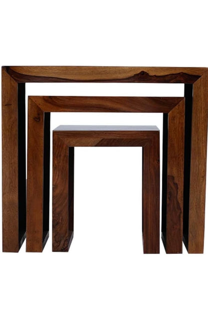 Solid Wood Nesting Tables - Set of 3, Modern - additional view