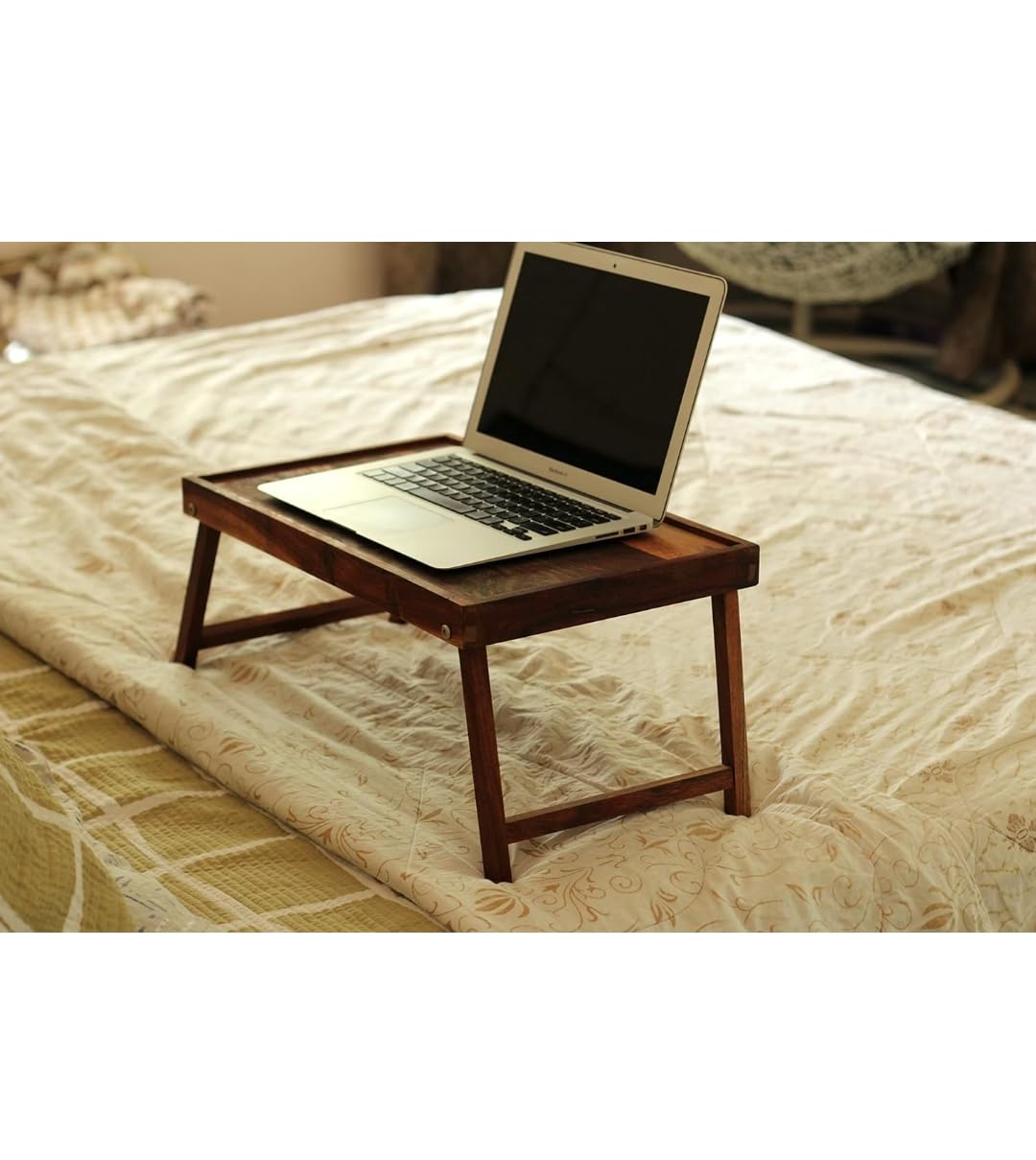 Wooden Multipurpose Solid Tray Table, lapdesk for Writings Foldable