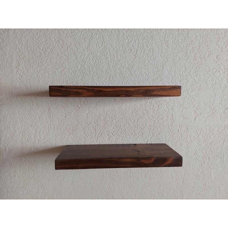 Umark Floating Wall Mounted 17-Inch Thick Handmade Set of Dark Brown