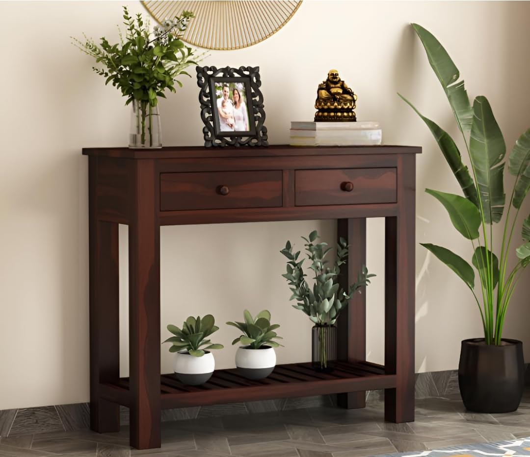 Console Table with 2 Drawers - Dark Brown - main view