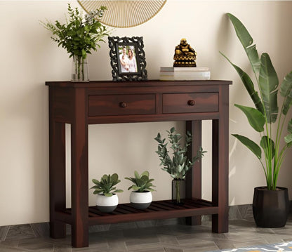 Console Table with 2 Drawers - Dark Brown - main view