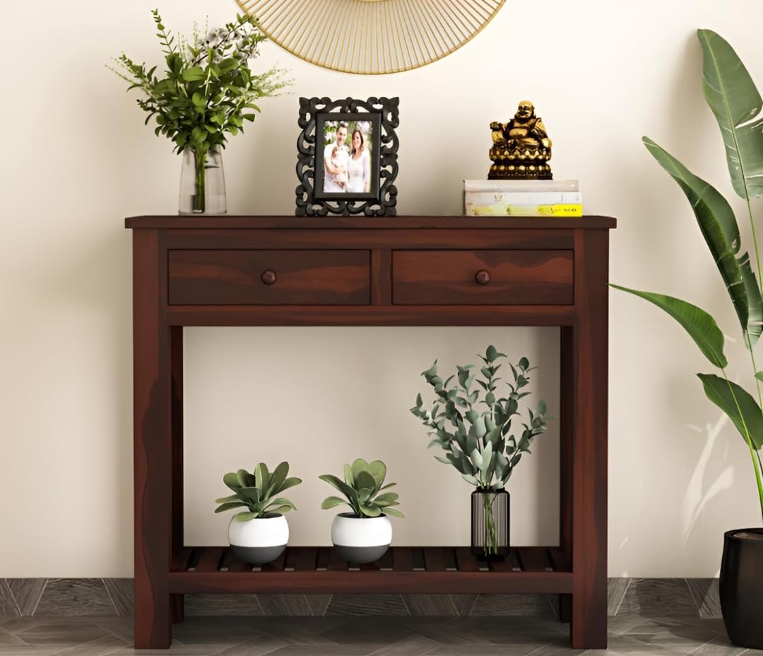 Console Table with 2 Drawers - Dark Brown - additional view