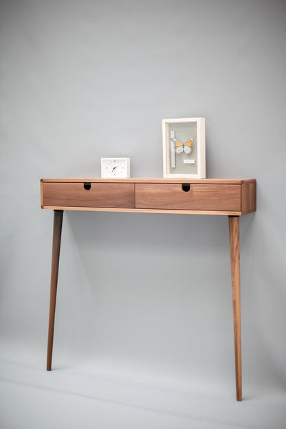 Console Hallway Table - Walnut, 2 Drawers - main view
