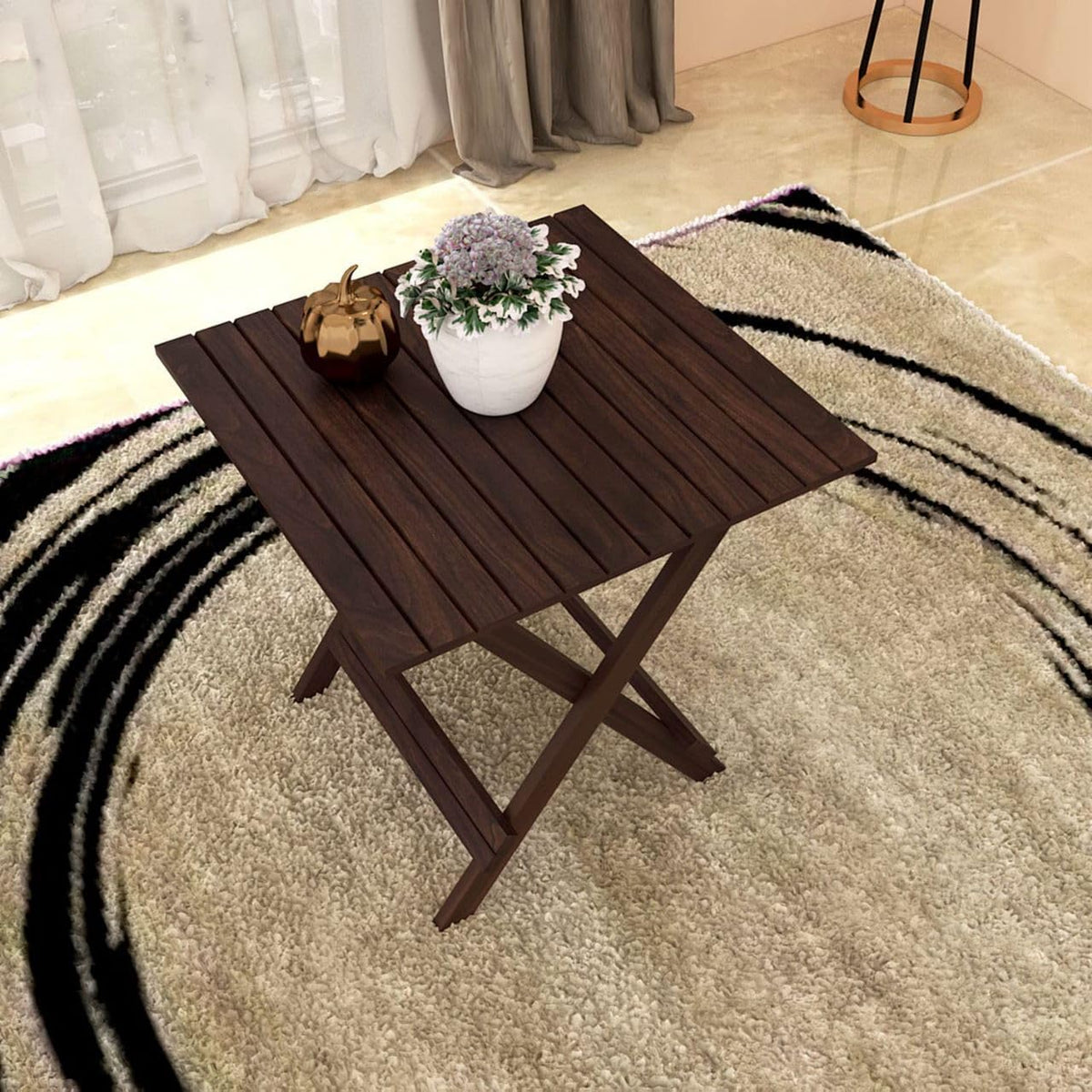 Solid Sheesham Wood Square Folding Coffee/Tea Table