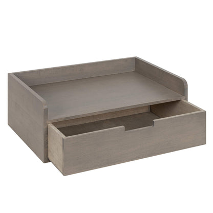 Floating Wall Shelf Side Table with Drawer - Grey - additional view