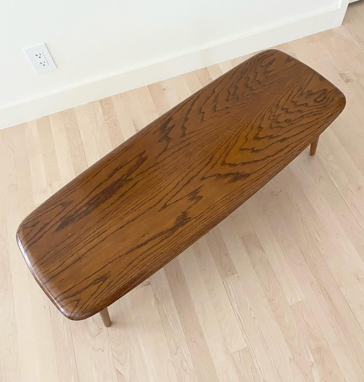 1960s Mid-Century Oak Wood Coffee Table - additional view