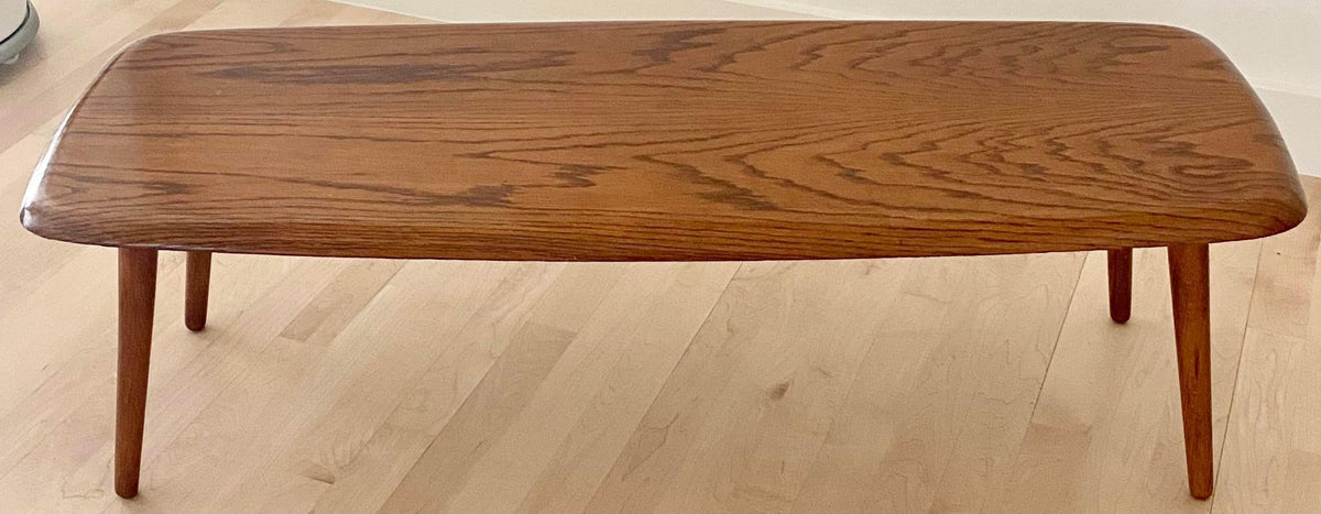 1960s Mid-Century Oak Wood Coffee Table - additional view