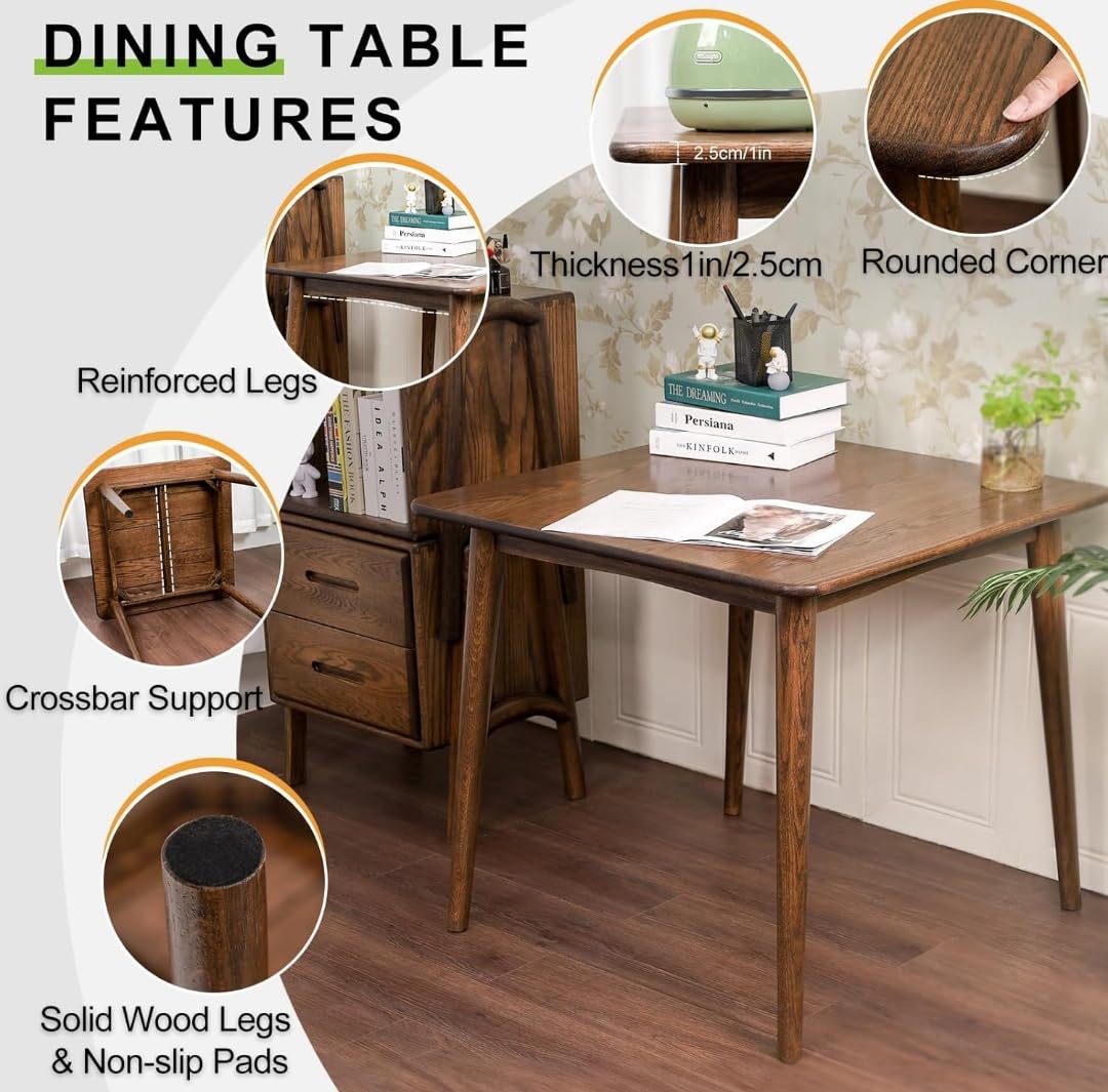 Solid Wood Dining Table - Dark Brown - additional view