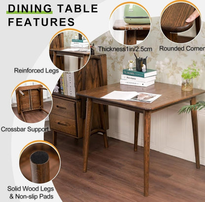Solid Wood Dining Table - Dark Brown - additional view