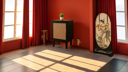 Modern Rattan Cabinet Side Table - additional view