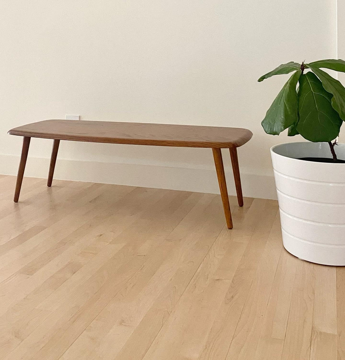 1960s Mid-Century Oak Wood Coffee Table - additional view
