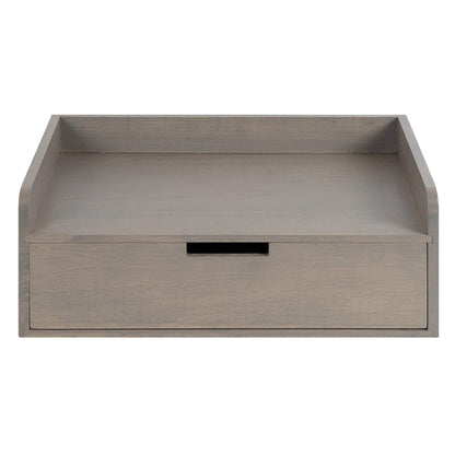 Floating Wall Shelf Side Table with Drawer - Grey - additional view
