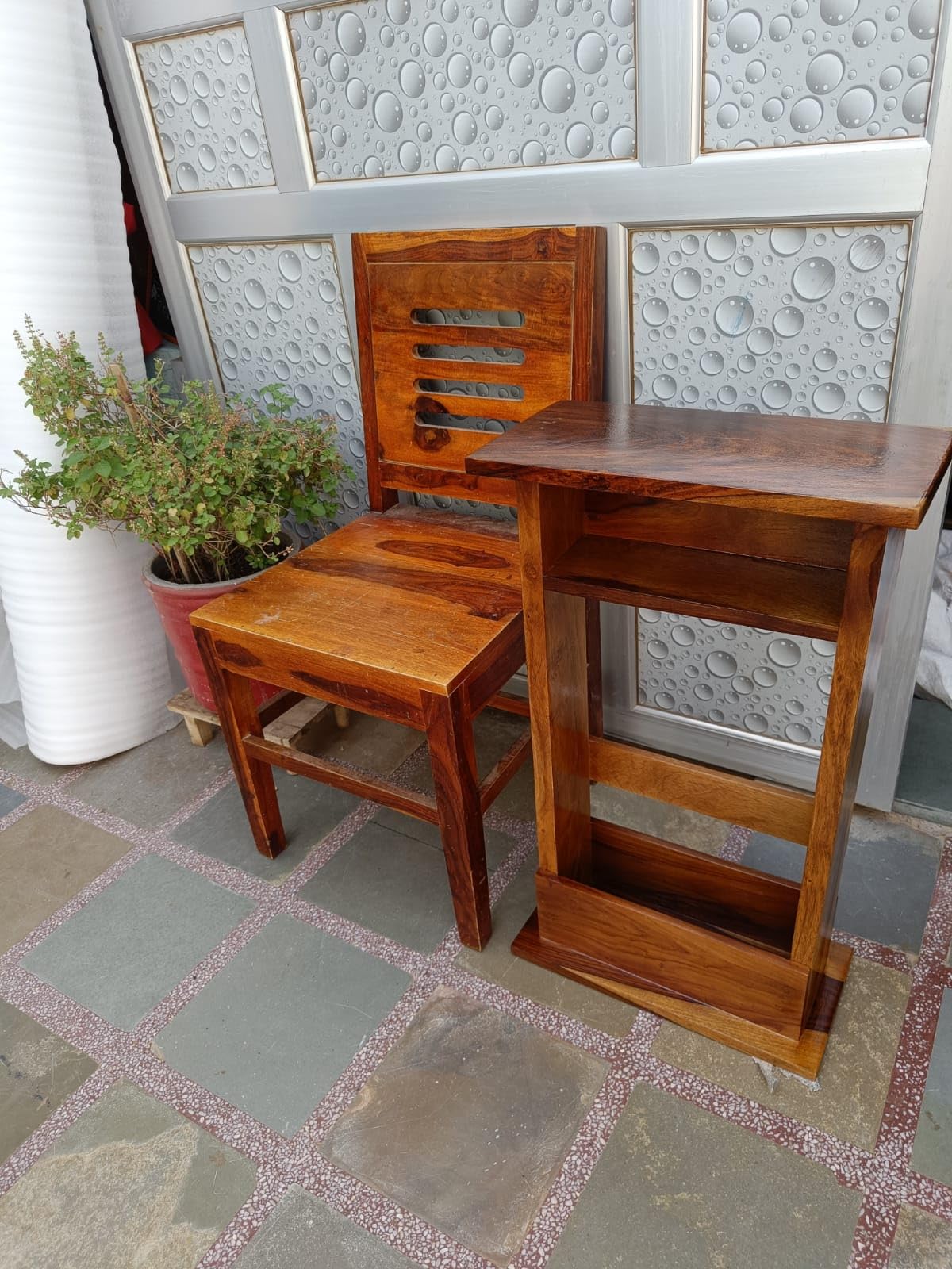 Umark Sofa Chair Arm Rest Tray Table Stand for Living Room | Wood Sofa