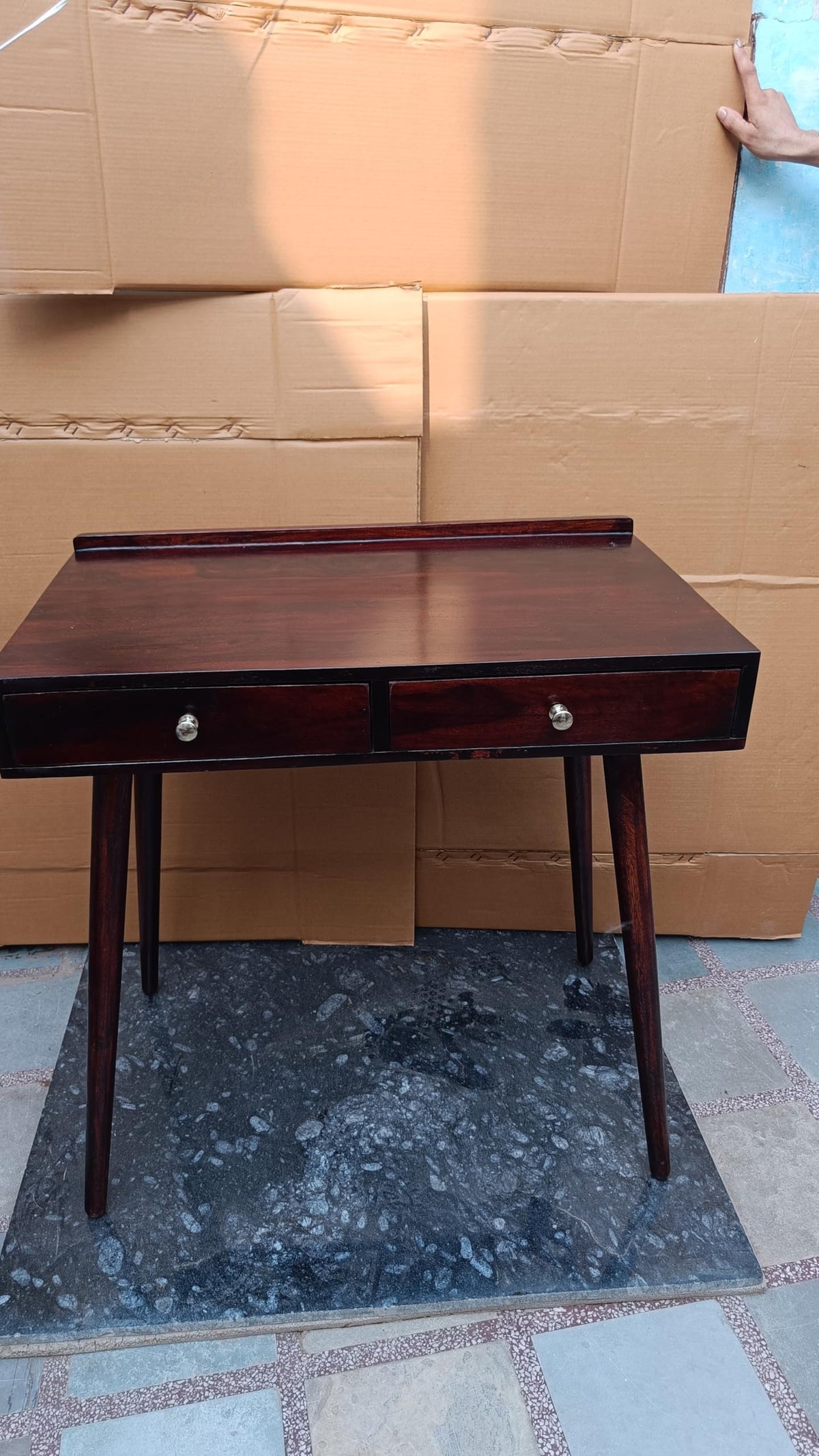 Umark Study Table Sheesham Wood Computer Laptop Table with 2 Storage