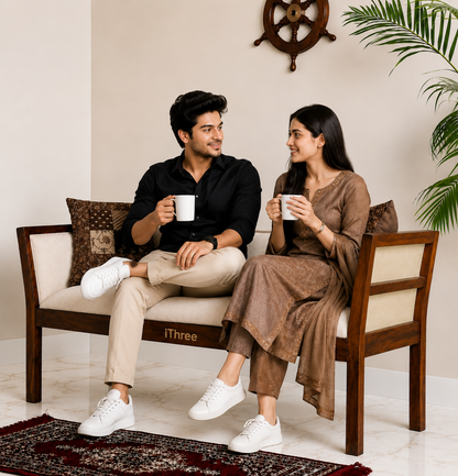 Wooden 2 seater Bench Siting and Home Décor in Walnut natural finish