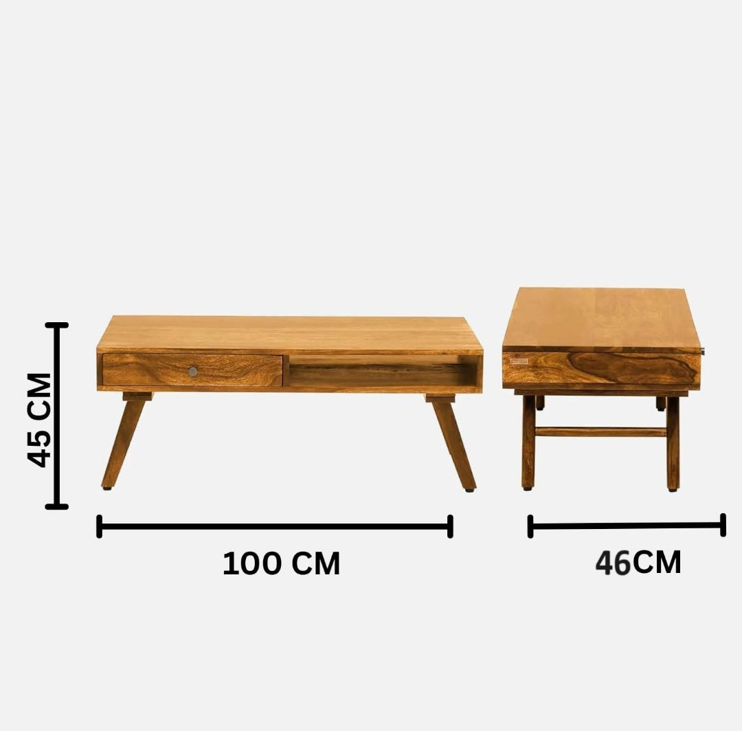 Solid wood center Table For living room, Guestroom and outdoor in walnut finish