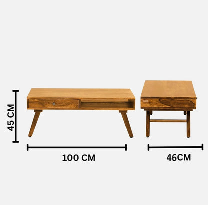 Solid wood center Table For living room, Guestroom and outdoor in walnut finish