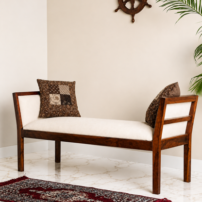 Wooden 2 seater Bench Siting and Home Décor in Walnut natural finish
